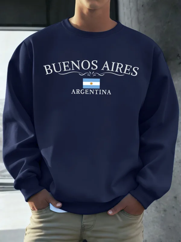 Buenos Aires Argentina Printed Men Sweatshirts Street Hip Hop Sportswear Fleece All-Match Pullover Unisex Casual Loose Clothing — image 29