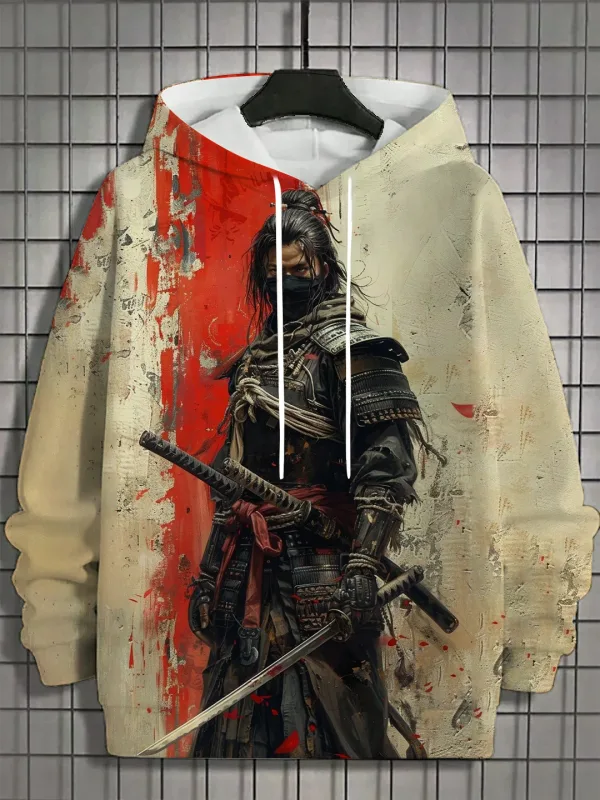 2024 taglagas bagong panlalaking 3D Japanese Samurai print hoodie panlalaki at pambabaeng kaswal na fashion panlalaki hoodie street na pang-itaas na panlalaki — image 5