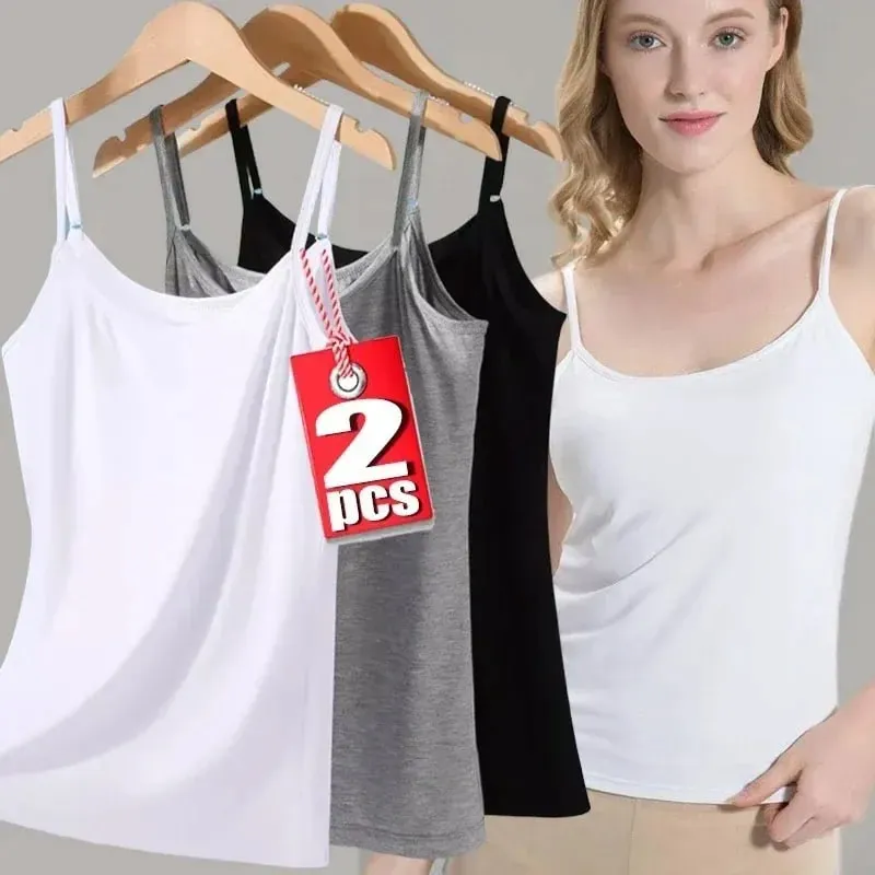 Women Sexy Milk Silk Tops Spaghetti Strap Tops Solid Color Strap Slim Vest Female Basic Tanks Bra Underwear Summer Base Shirt