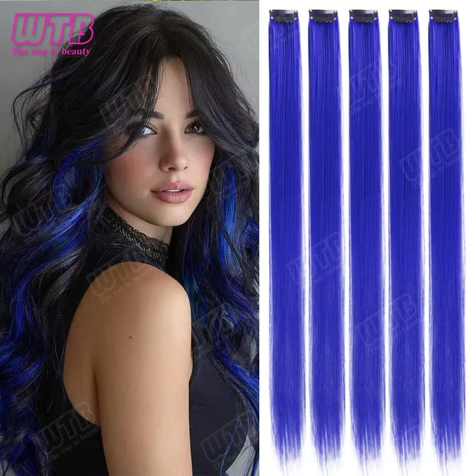 5Pcs Synthetic Wig BB Clip Style Color Straight Hair Extension Wig Suitable for Women and Girls to Wear at Holidays and Parties — image 8