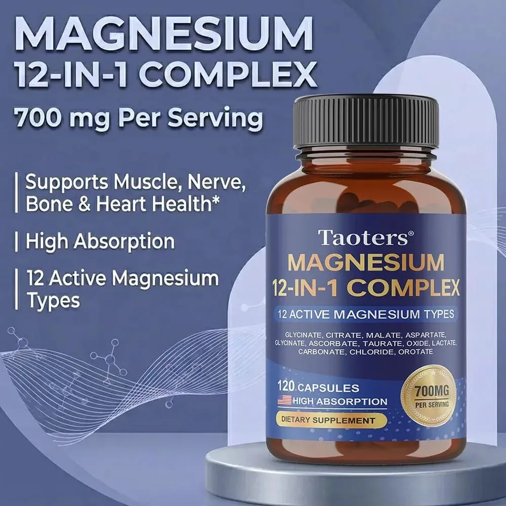 Magnesium 12-IN-1 Complex - Sinusuportahan ang Heart and Bone Health Aids Relaxation Nagpapabuti sa Lakas ng Muscle at Nagpapalakas ng Immunity — image 3