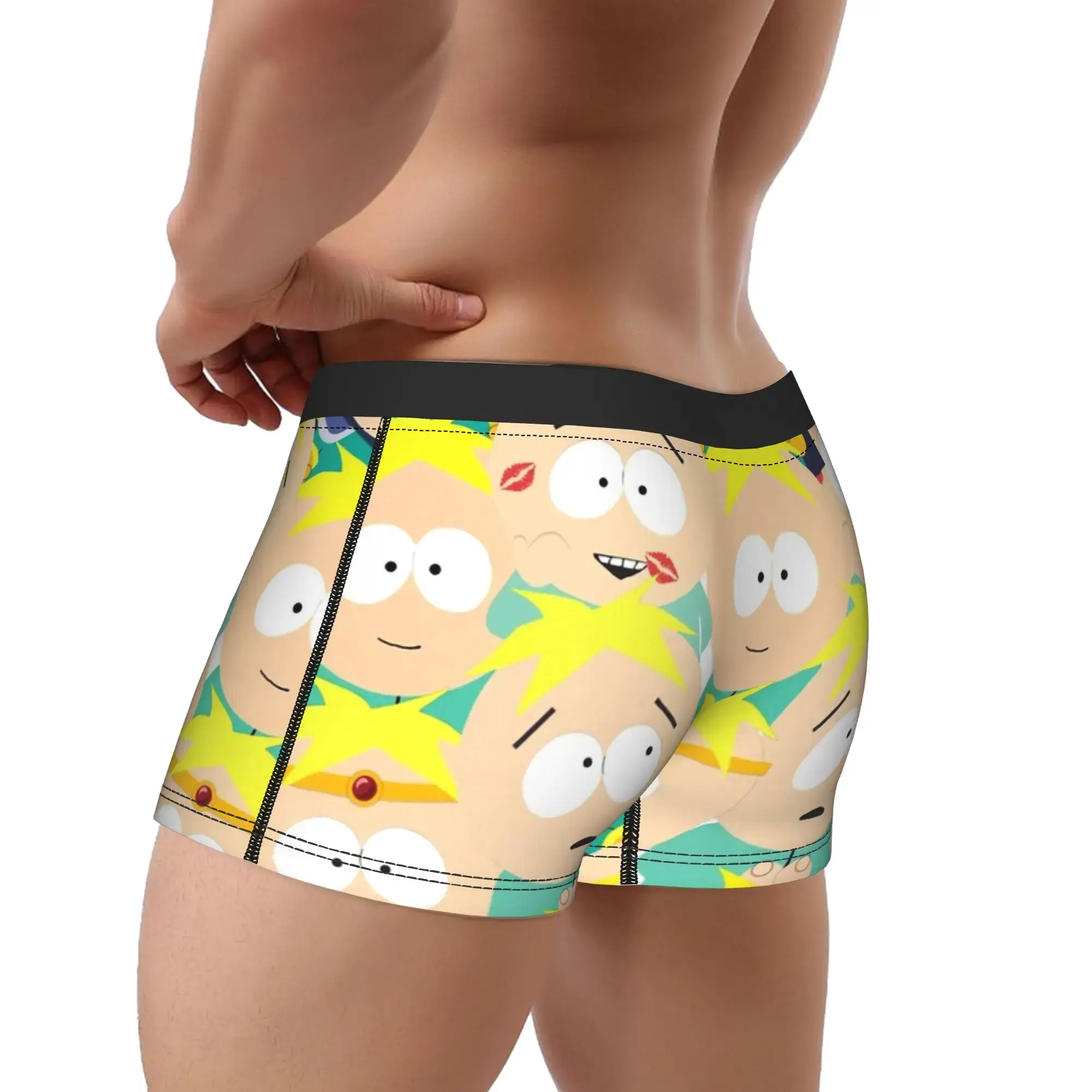 Homens sul dos desenhos animados parque manteigas stotch colagem roupa interior longa quente boxer briefs shorts calcinha masculina macio M-XXL — image 3