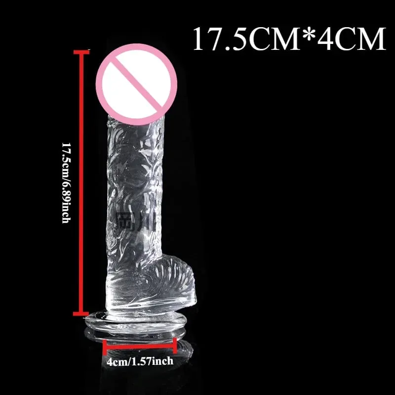 Transparent Soft Jelly Dildo Realistic Fake Dick Penis Sucker Butt Plug Sex Toys for Woman Men Vagina Anal Sex Toys — image 10