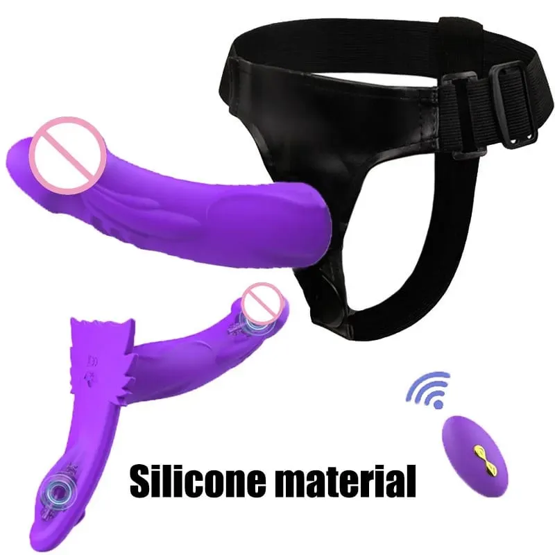 Remote Control Vibrating Silicone Strap On Dildo Harness Adjustable Wearable Pegging Panties for Couples Detachable Dual Stimu — image 8