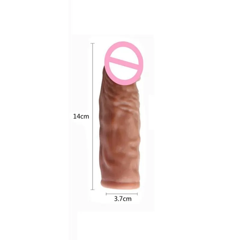 Realistisk Penisförlängning Cock Sleeve Återanvändbar Silikon Penisförstorare Fördröjning Kondomer För Män Dildo Enhancer Sexleksaker Erotisk butik — image 9