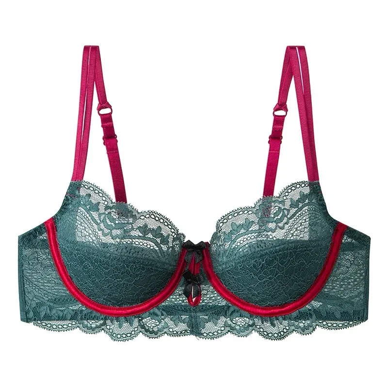 Trendy Lace Minimizer Lingerie Set DE Cup Large Bust Large Size Thin Cup Underwire Anti Sagging Comfy No Show Women Underwear — image 15