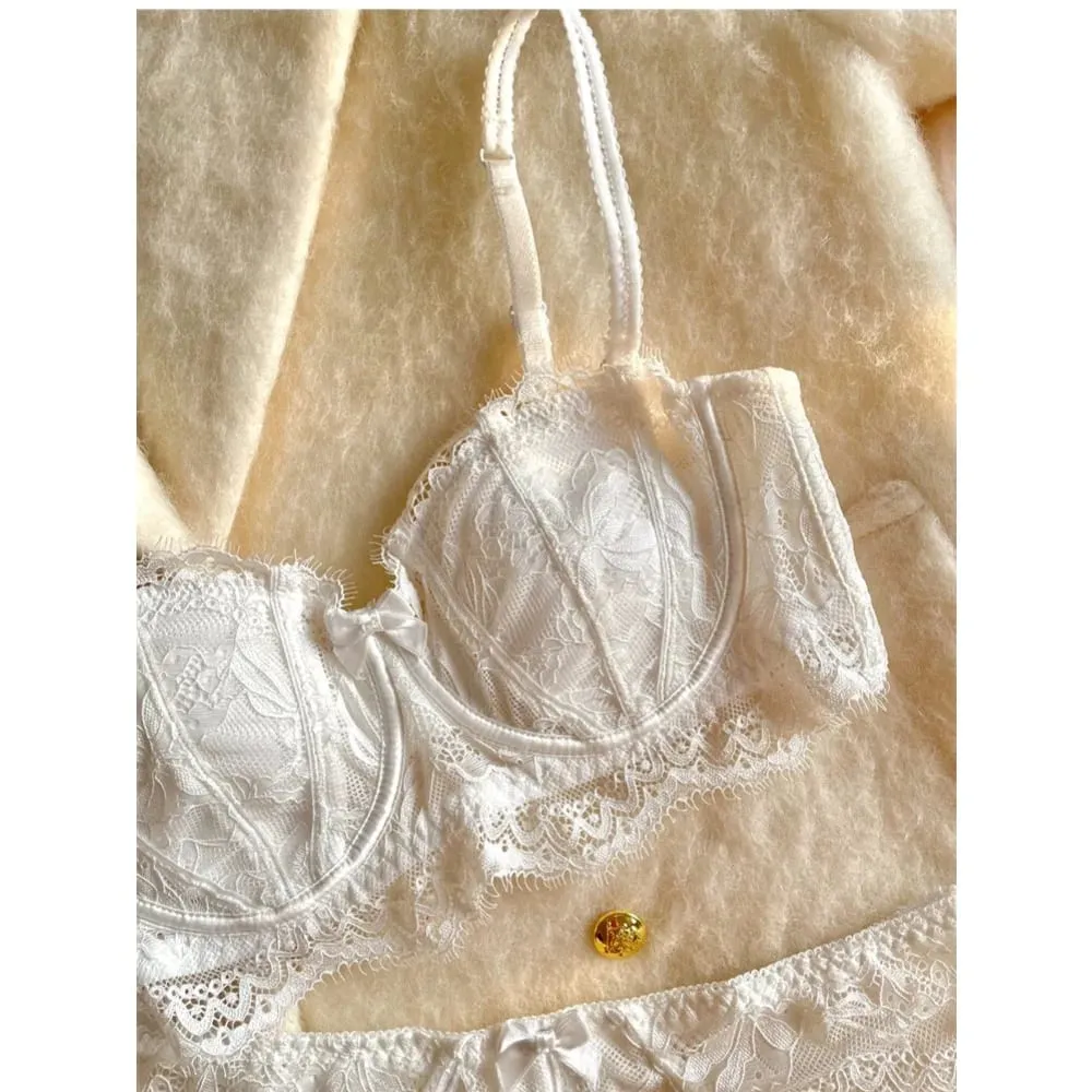Conjunto de sutiã com orelha de coelho meia xícara francesa venda quente sem alças antiderrapante minimizador suporte lateral anti-sag 32-38 lingerie feminina — image 5