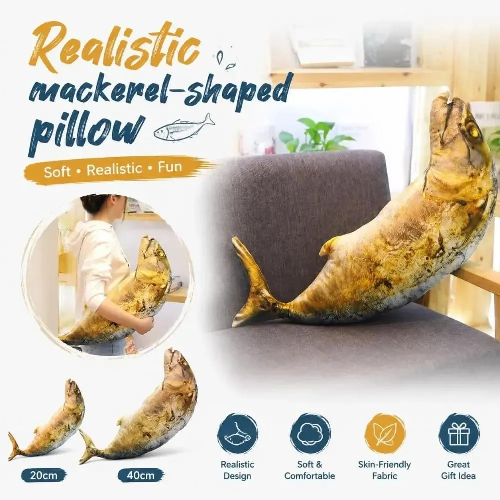 Gifts Realistic Mackerel Plush Pillow Plush Soft Stuffed Fish Plush Toy Mackerel-shaped Cat Toy Sofa Bed Decor — image 2