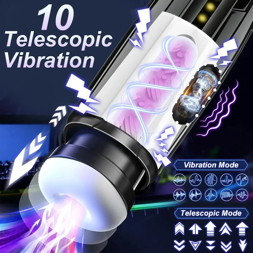 Copo masturbador masculino automático vibratório telescópico sucção bolso buceta boquete masturbação brinquedo sexual para homens adultos suprimentos — image 3