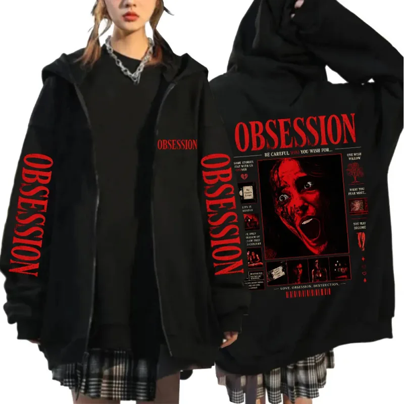 Horror Movie Obsession Nikki Merch Zipper Hoodies Men's Women Casual Loose Long Sleeves Zip Up Hooded Sweatshirts Jackets Coats — image 1