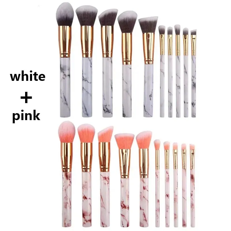 10/20Pc Marbling Handle Makeup Brushes Set Powder Foundation Eyeshadow Lip Blush Make Up Brush Set Professional Beauty Tools Kit — image 12