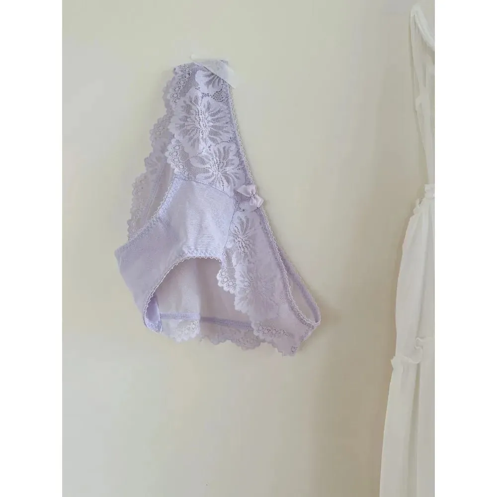 Lila Spets BH Dam Fransk Sexig Broderi Mjuk Bygel Minimizer Push Up Anti Sagging Underkläder BH 32‑38 — image 7