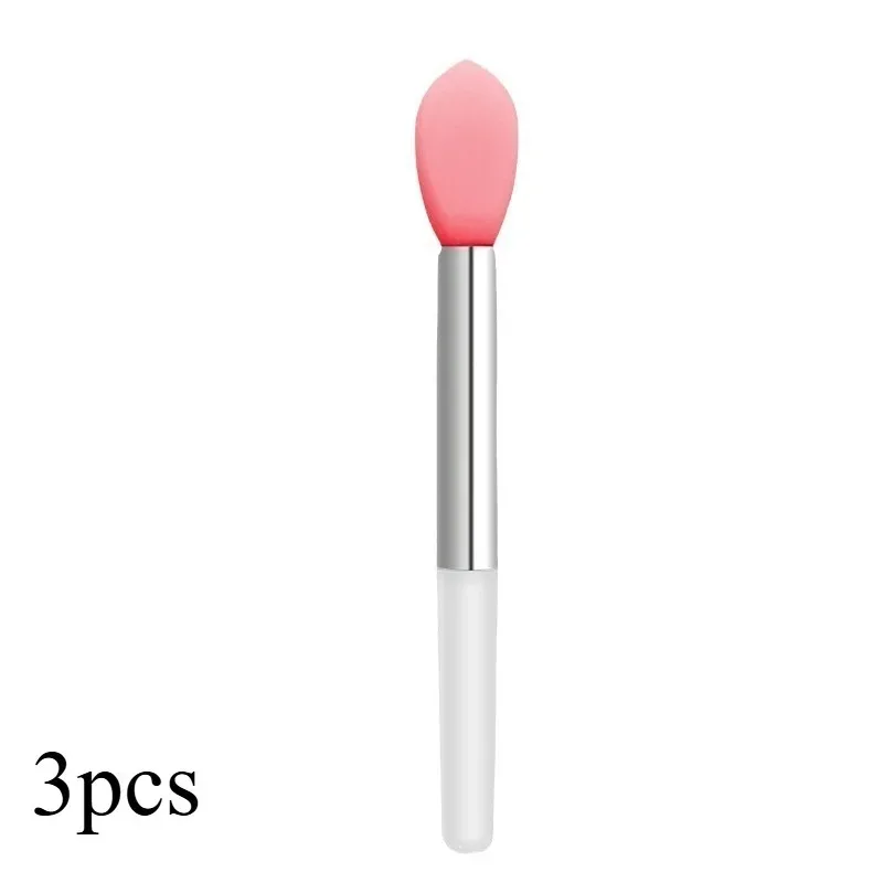 Silikon-Lippenpinsel-Set, parfümfreie, handtellergroße Applikatoren für Lippenstift und Masken mit staubdichten Lidschatten-Make-up-Pinseln