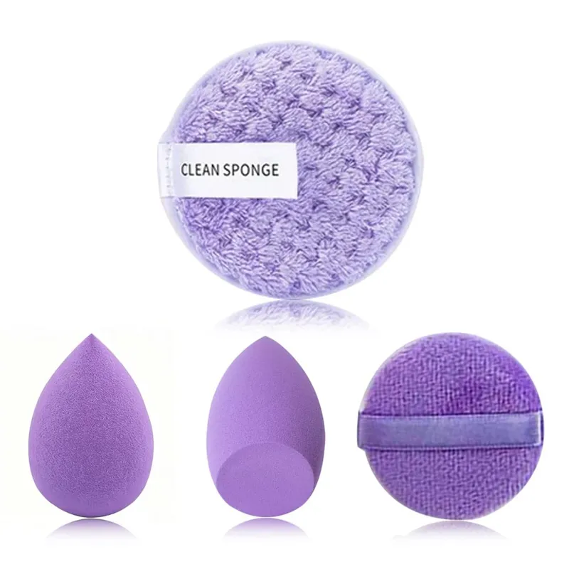 Makeup Brushes and Sponges Set Purple Makeup Puff Beauty Egg Headband Wristband Remover Kit Makeup Tool Gift 20-28pcs — image 11