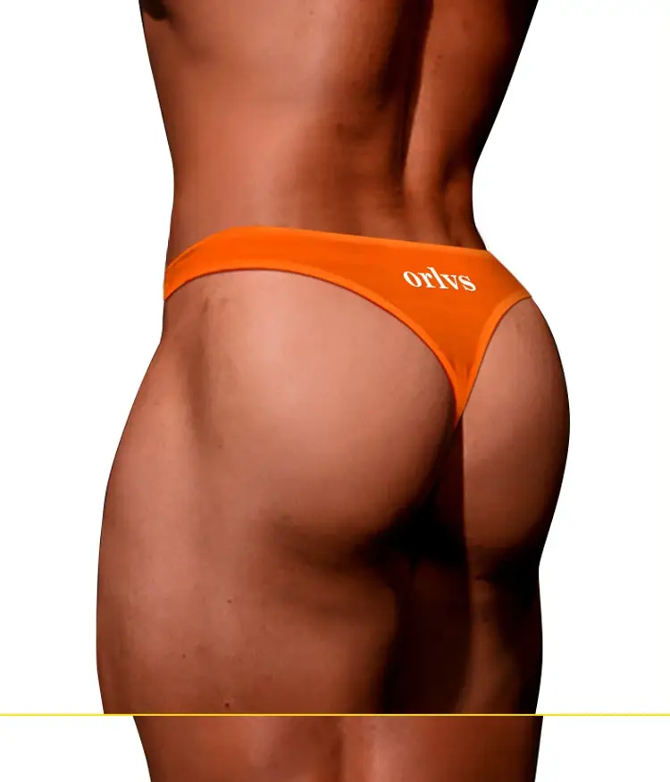 Men's Modal Thong Multi Colors Pack, ORLVS Logo Low Rise Bare Feel Underwear, High Elastic 3D Convex Pouch T-Back Briefs — image 14