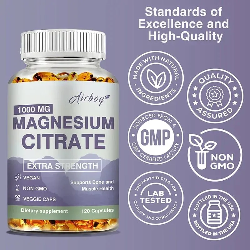 Citrato de Magnésio - Suplemento para Relaxamento do Estresse Osso Sono Coração Saúde Nervo Músculo e Metabolismo — image 6