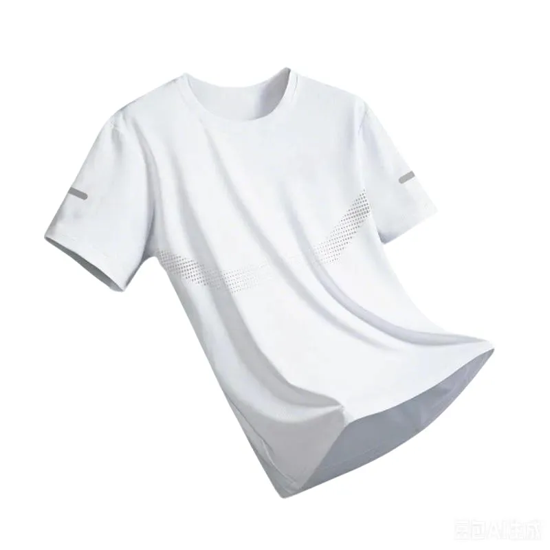 New Ice Silk Running Shirts Men Loose Short Sleeve Top Basketball Gym Sportswear For Male Fitness Workout Mesh Breathable Tee — image 19