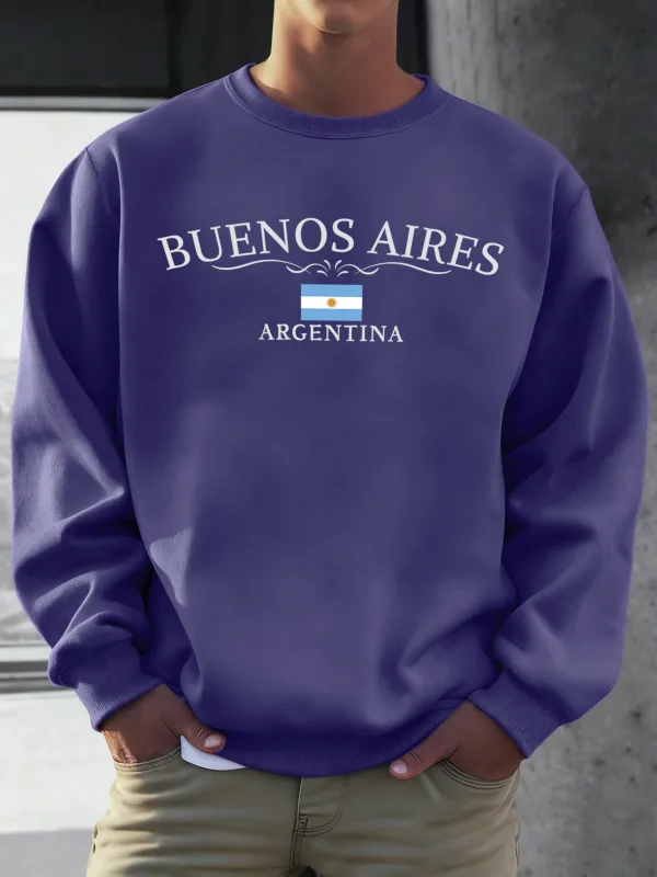 Buenos Aires Argentina Printed Men Sweatshirts Street Hip Hop Sportswear Fleece All-Match Pullover Unisex Casual Loose Clothing — image 16