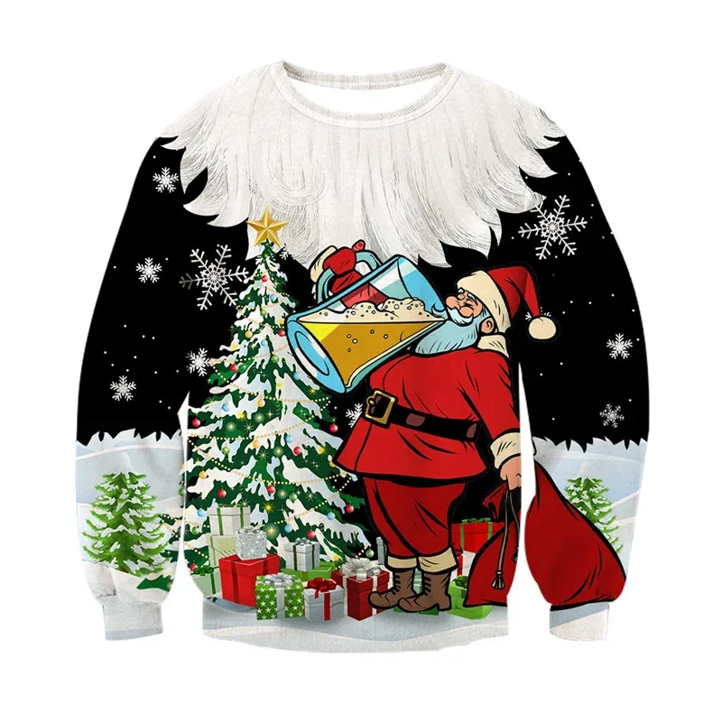 Fashion Ugly Christmas Sweater Men Women 3d Printing Funny Xmas Sweatshirt Crewneck Long Sleeve Pullover Oversized Hoodies — image 7