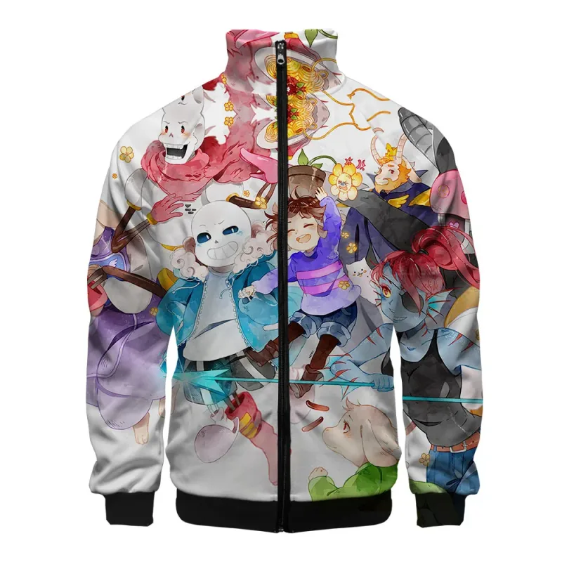 Luxo popular sans undertale 3d impressão zíper raglan jaqueta blusão meninos/meninas confortáveis gola jaquetas casacos — image 12