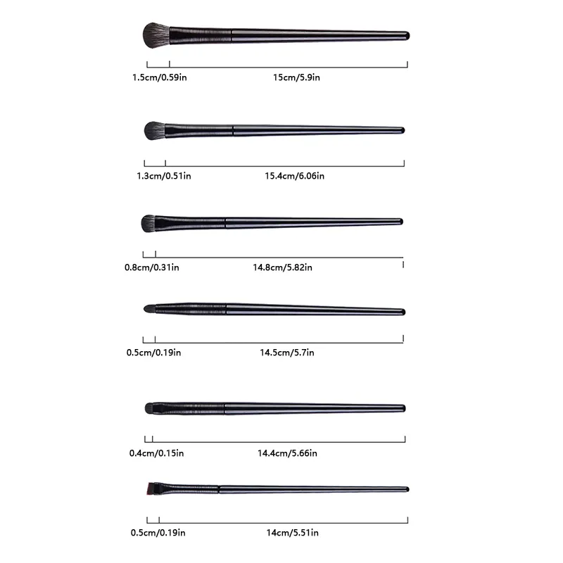 New 6PCS Eyes Makeup Brushes Set Professional Soft Contouring Eyeshadow Eyeliner Eyebrow Brush Women Facial Beauty Cosmetic Tool