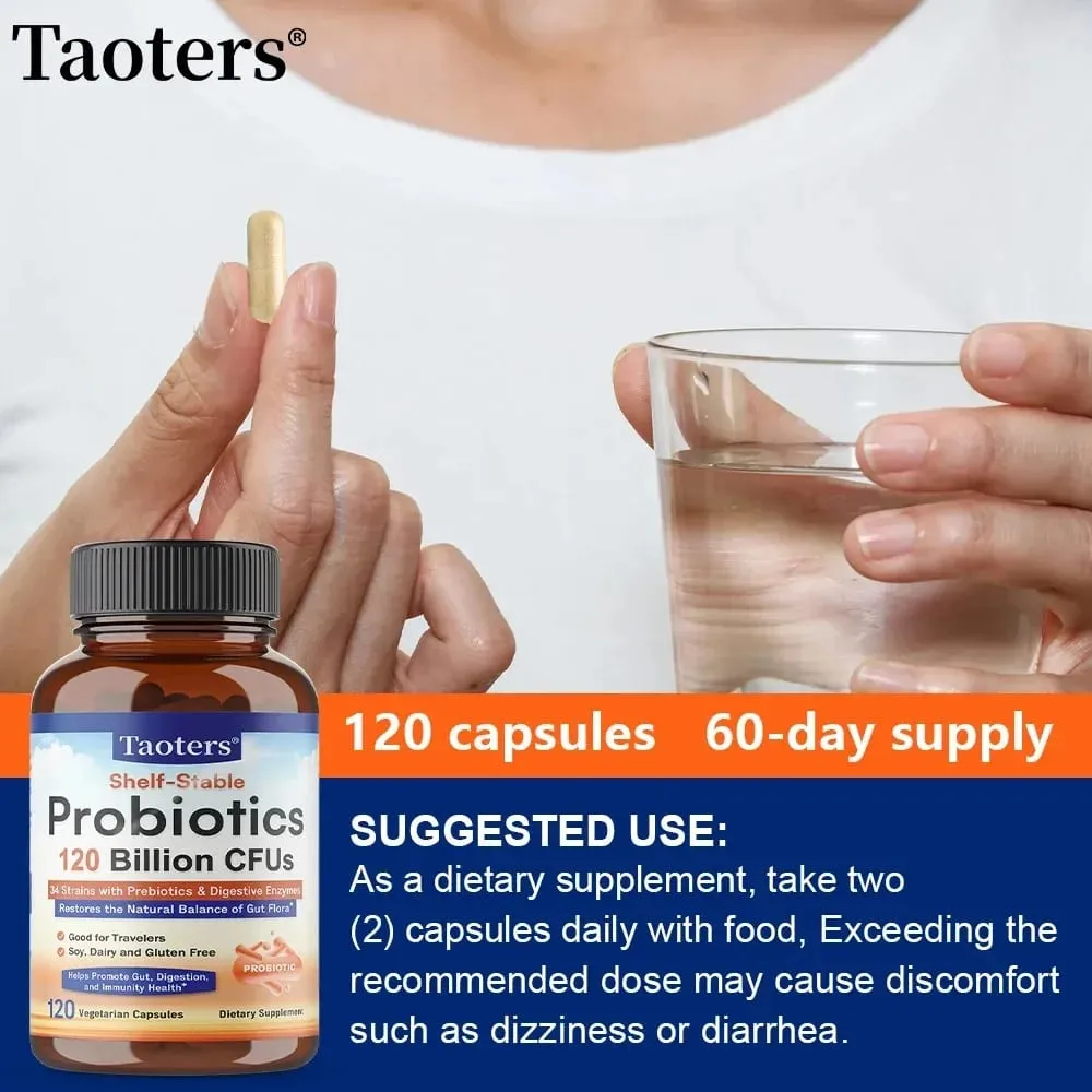 Probióticos 120 bilhões de UFCs 34 cepas com prebióticos orgânicos e enzimas digestivas Digestão e imunidade Saúde para mulheres e homens — image 6