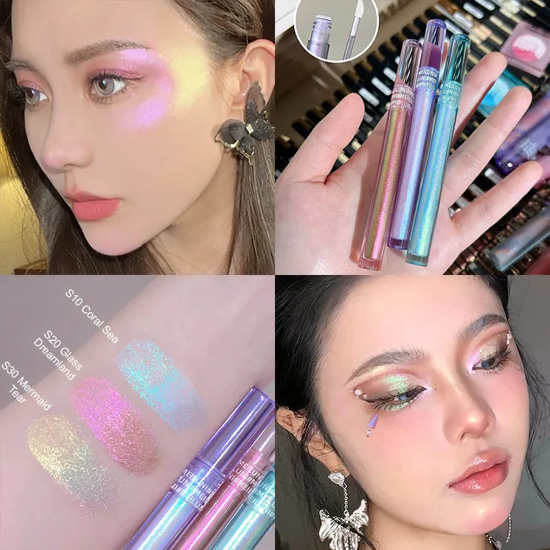 Glitter Highlighter Liquid Eye Shadow Multichrome Shimmer Eyeshadow Chameleon Eye Makeup High Gloss Pearl Shiny Eye Shadow — image 4