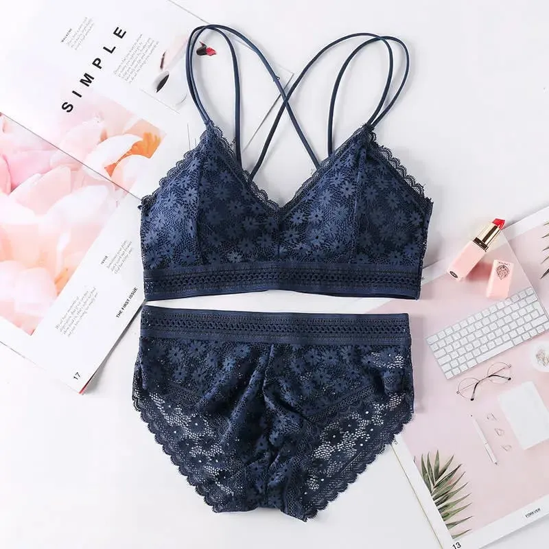 Lingerie feminina push-up sutiã conjunto de roupa interior sexy conjunto de lingerie de renda conjunto de roupa interior feminina sutiã de renda calcinha sem costura — image 11