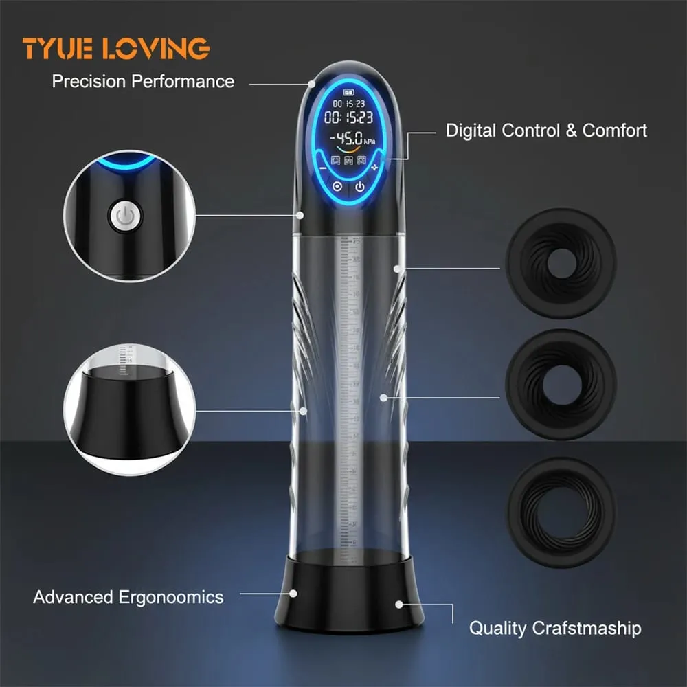 Elektrisk Penis Pump Ny LCD Penis Förstoring Förläng Pump Penis Trainer Sugande Manliga Masturbatorer Cup Dick Pump Sexleksaker för män — image 2