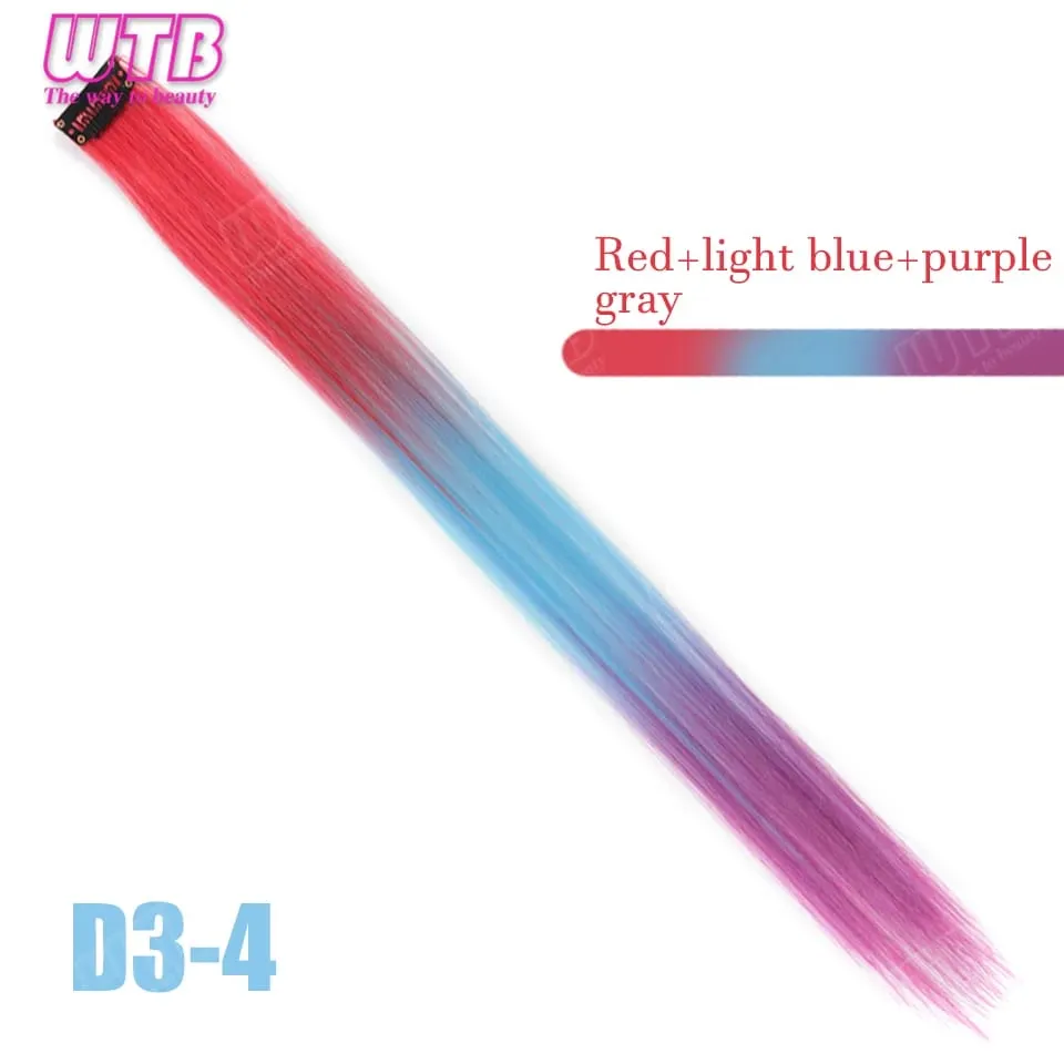WTB Colored Synthetic Hair Extensions BB Clip Style Gradient Color Hair Extensions Suitable for Women's Daily Wear and Holidays — image 10