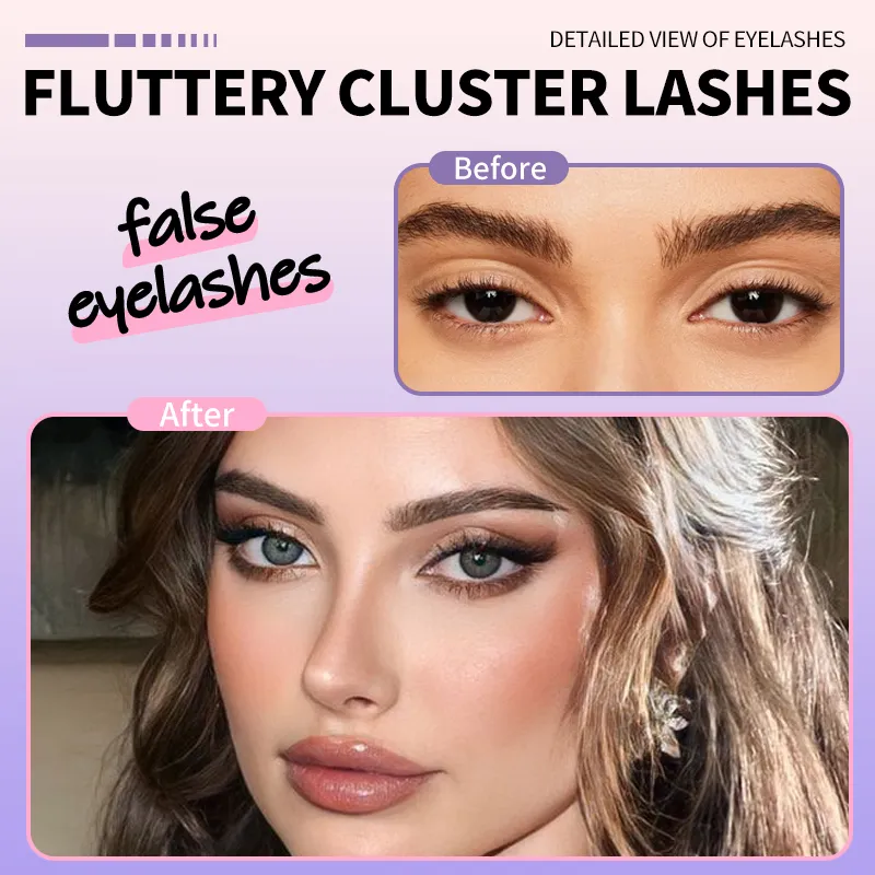 3 Rows DIY Thick Individual Cluster Lash Extensions Segmented Natural Lash Clusters Eye Style Self-graft Lashes Makeup — image 6