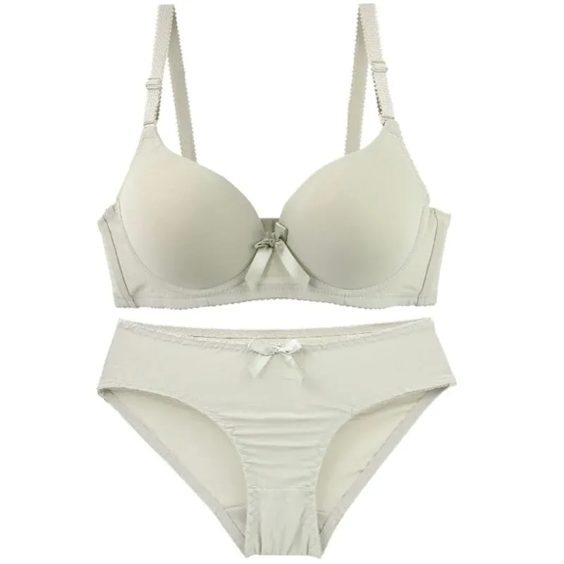 2025 novo sexy arco absorção de suor conjunto sutiãs sólido suave de uma peça sem costura respirável abc cup roupa interior plus up lingerie — image 4