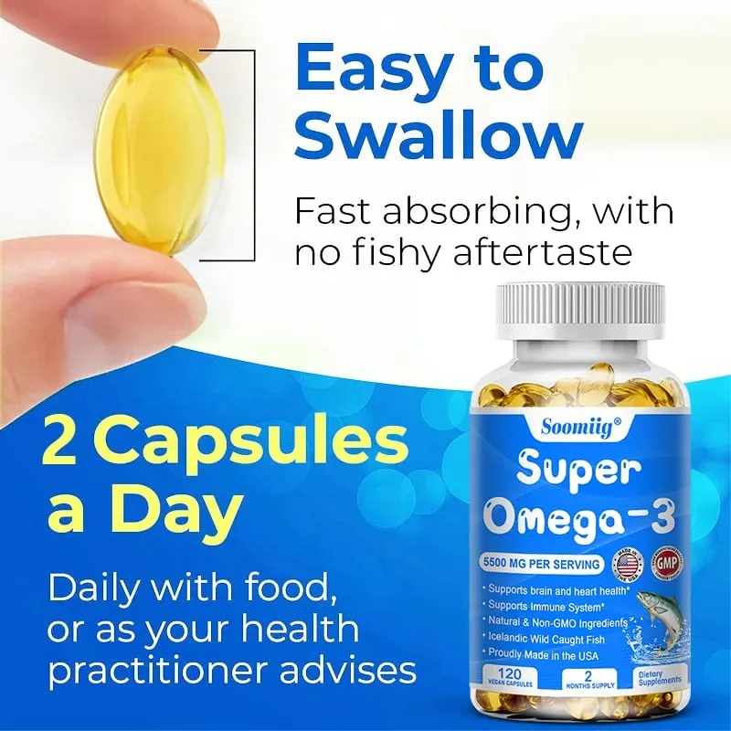 Triple Potency Capsules Omega-3 Fish Oil + DHA + EPA-Supports Joint Brain and Eye Health Enhances Immune Function Antioxidant — image 6