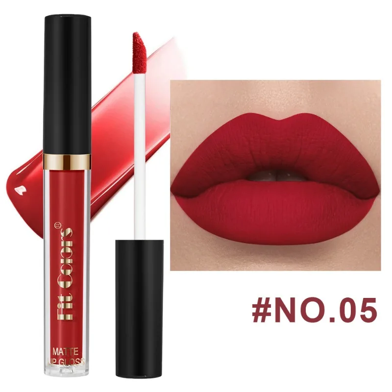 Pasform Farver Langtidsholdbar mat læbestift Non Stick fugtgivende lipgloss Vandtæt makeup læbeglasur Sexede lilla røde læbestifter — image 8