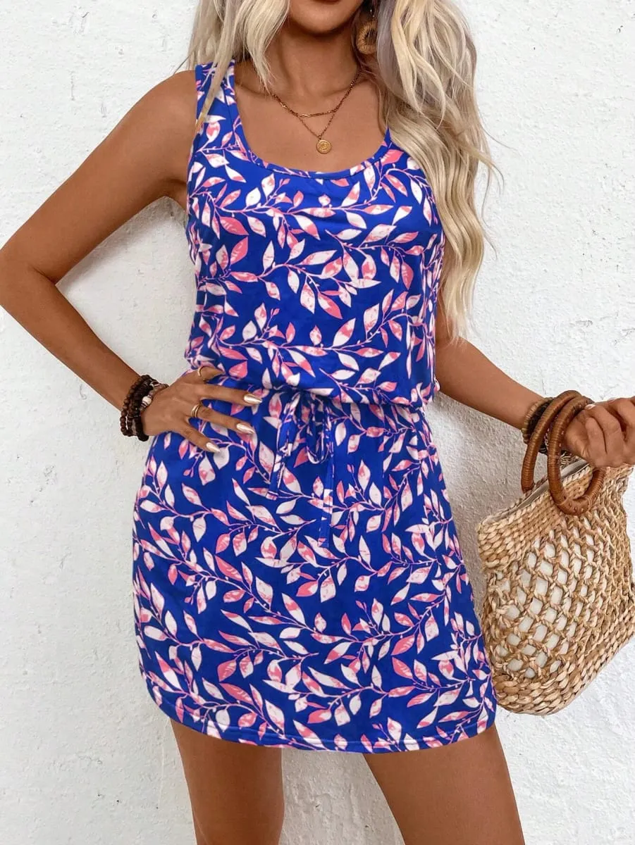 Women's Spring/Summer Floral Print Round Neck Sleeveless Casual Dress — image 2