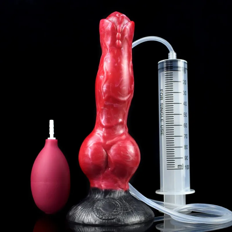 Squirting Realistic Dog Knot Dildo Colorful Fake Penis Silicone Anus Dilator Ejaculation 18+ Sex Toys For Women Men Adults — image 10