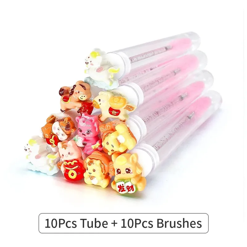 10/50Pcs Eyelash Brush Tubes Crystal Lash Mascara Wands Eyebrow Comb Spoolies Container Lashes Brushes Applicators Makeup Tools