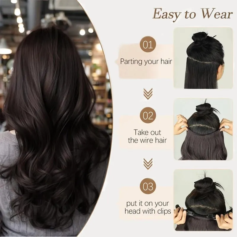 24 inch Long Wavy Hair Clip/Hair Extensions/Wigs/Women's Synthetic Wigs/Parties/Role-Playing/Different Events — image 3