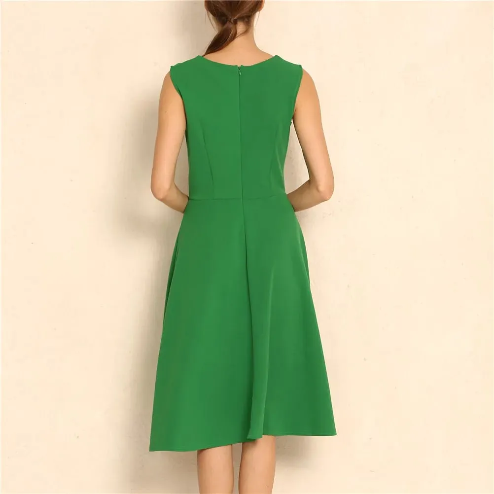 Hepburn Style Vintage Dress New Women Sleeveless Large Swing Sexy Party Dress — image 3