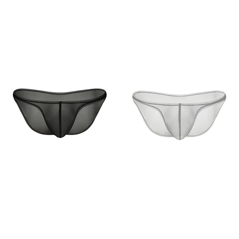Men's Underwear Delicate Ice Silk Transparent Triangle Panties Personality Low Waist Briefs — image 18