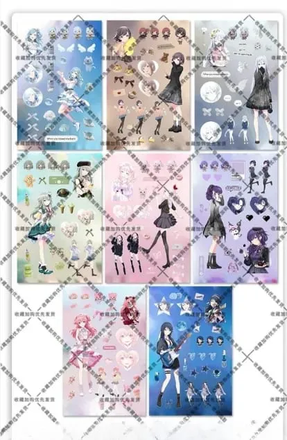 Hatsune Miku -Project DIVA- Sticker Hatsune Miku Kagamine Rin/Len Anime Perifer Journal Materiale Sticker 8 ark Nye gaver — image 11