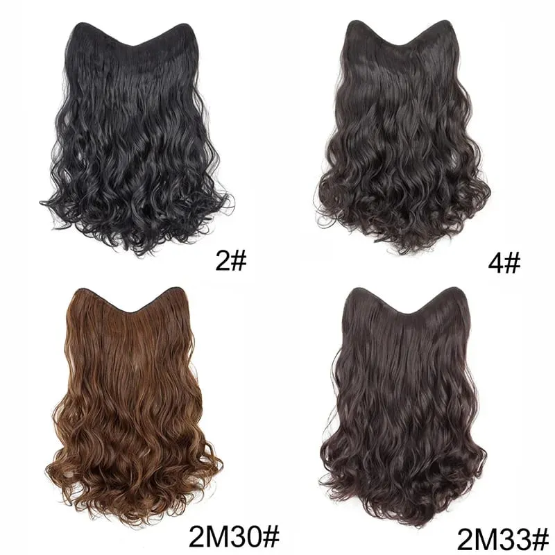 20Inch Synthetic Long Curly Clip In Hair Extensions High Temperature Heat Resistant Fiber Hairpieces for Women Daily Party — image 3