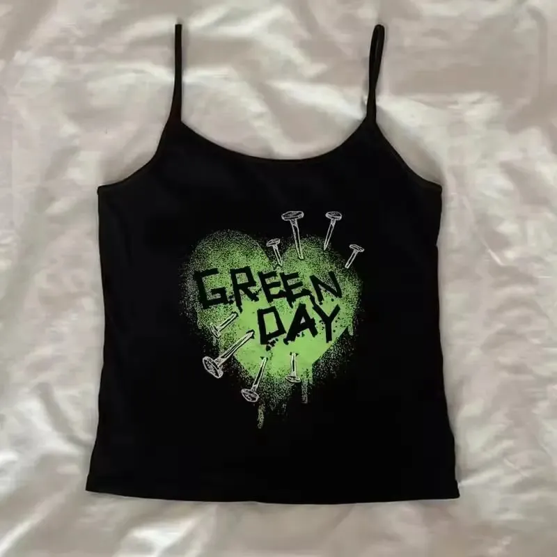 System Of A Down Hand Print Women Crop Cami Top Y2K Rock Band Slim Fit Spaghetti Strap Sleeveless Vintage Grunge Tank Top