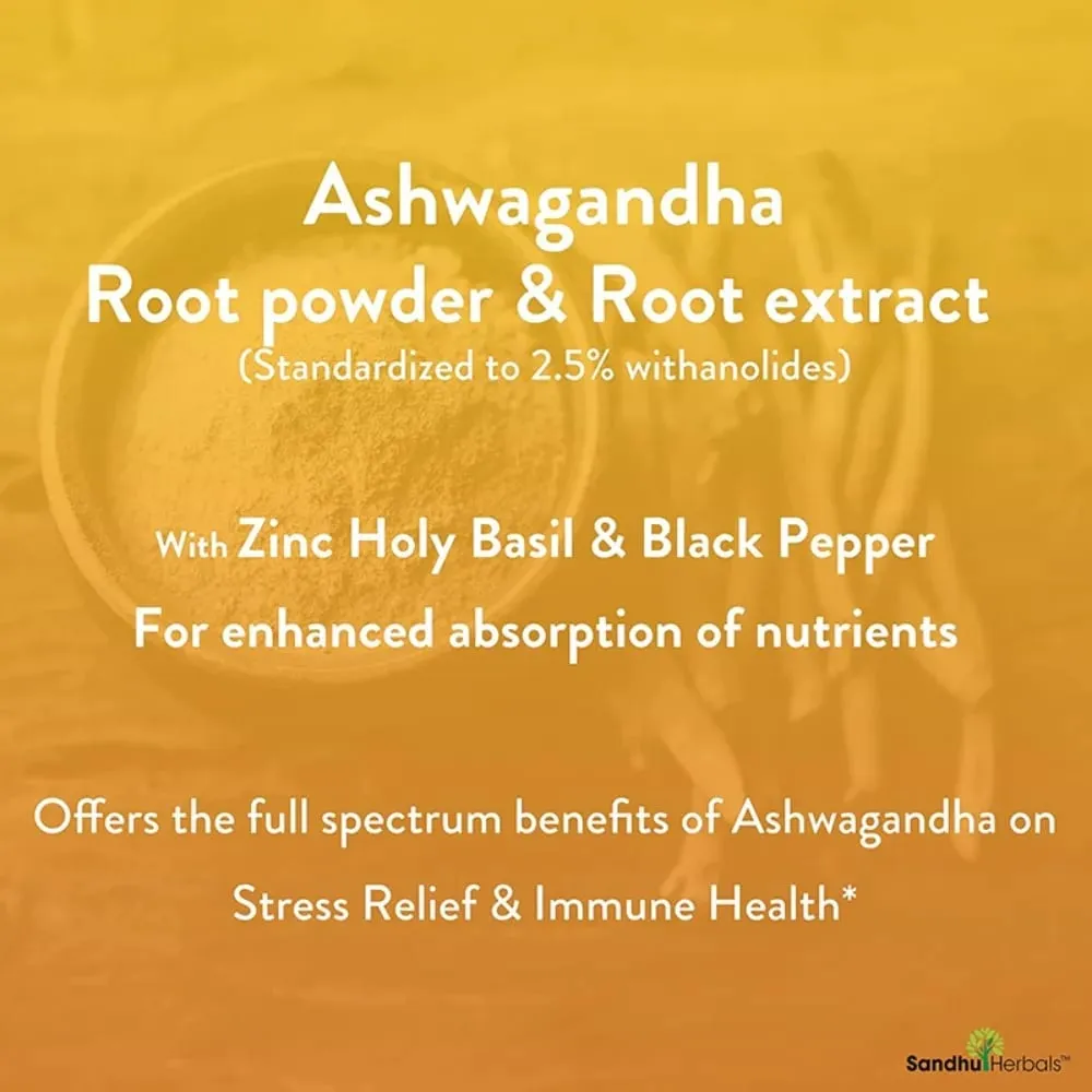 Organic Ashwagandha 1300mg 120 Count Capsules for Stress Relief Anti-Anxiety Mood Support Brain Health — image 5