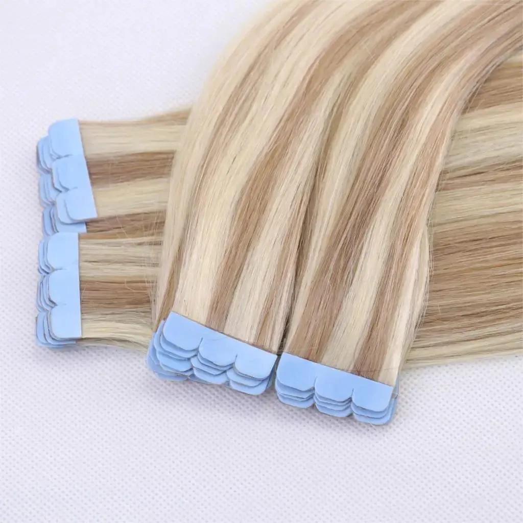 Invisible Adhesive Mini Tape Ins Straight Real Human Hair Extensions Easy Installation Add Volume For Women