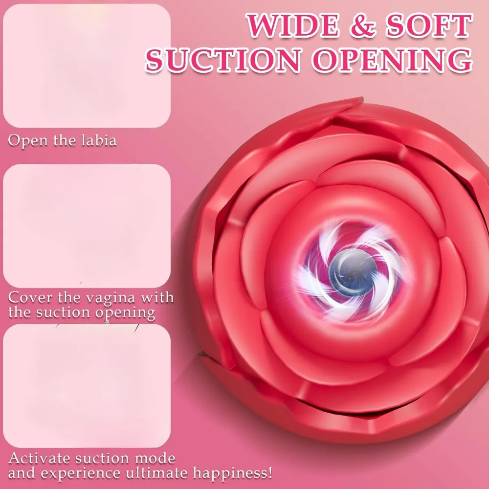 Kraftfull sugande Vibrator för kvinnor Vakuum Klitoris Stimulator Kvinna Oral Bröstvårtor Klit Sucker Vibrerande Vuxna Sex Rose-leksaker — image 3