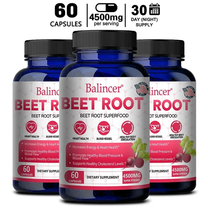 Beetroot Capsules 2500mg Support Daily Blood Circulation Cardiovascular Wellness Physical Endurance & Immune Balance — image 10