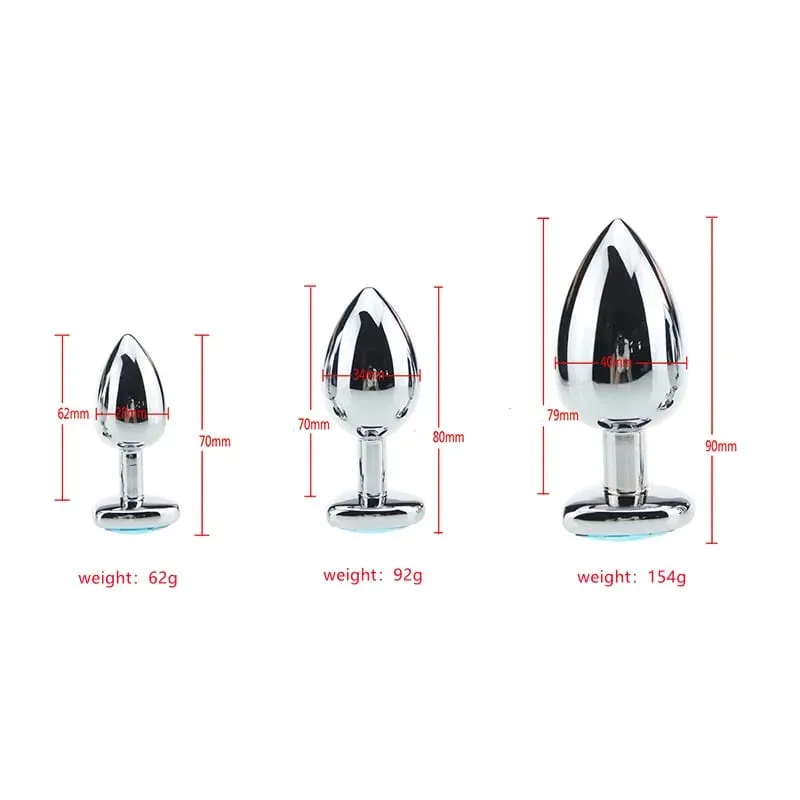3 Sizes Metal Anal Plug Heart Base Butt Plug for Adults Women Men Couples Stainless Steel S/M/L Diamond Masturbator Sex Toys 18+ — image 6