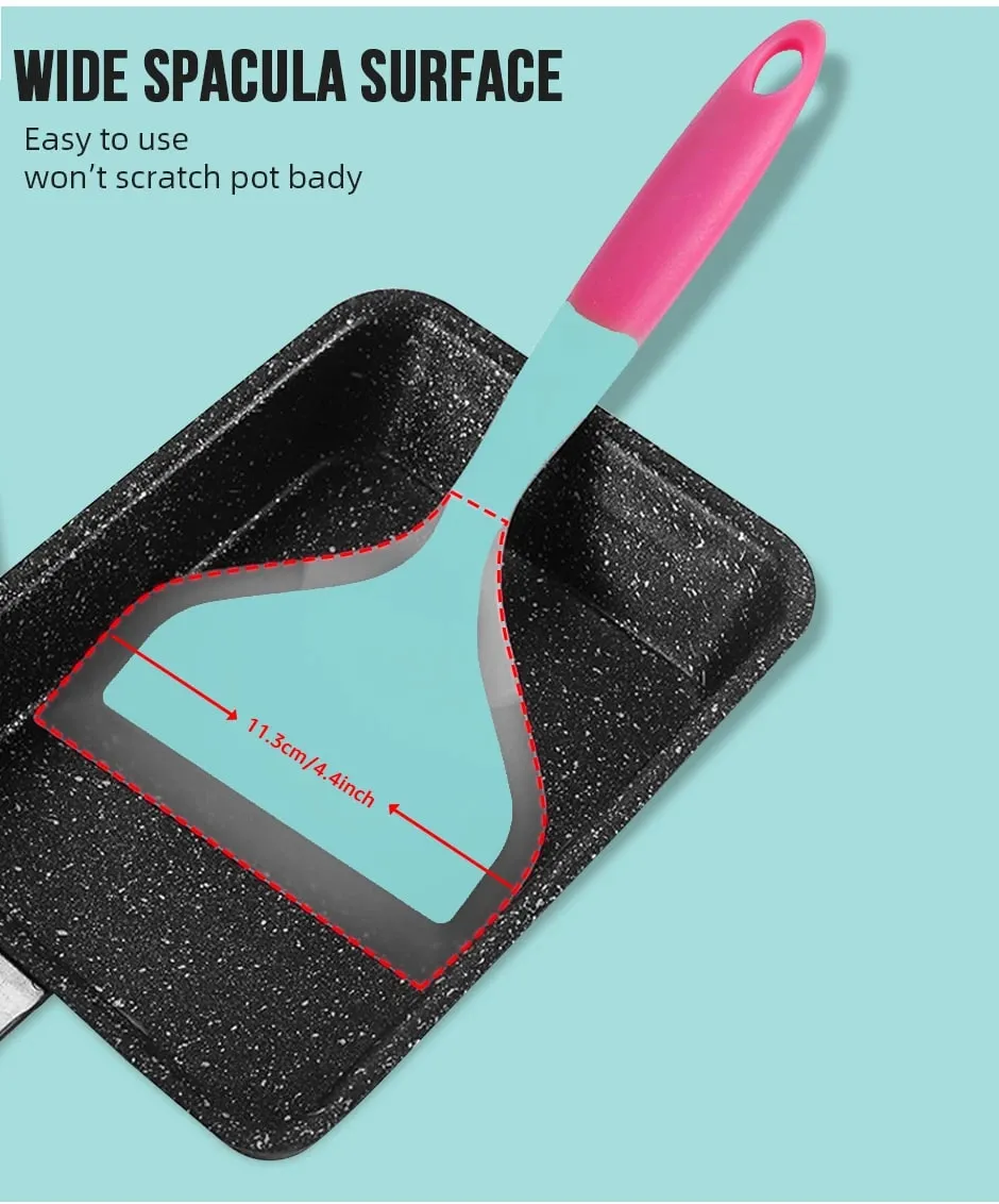 Silicone Spatula Cooking Utensils Beef Meat Egg Kitchen Scraper Wide Pizza Cooking Tools Shovel Non-stick Spatula Color Randomly — image 9