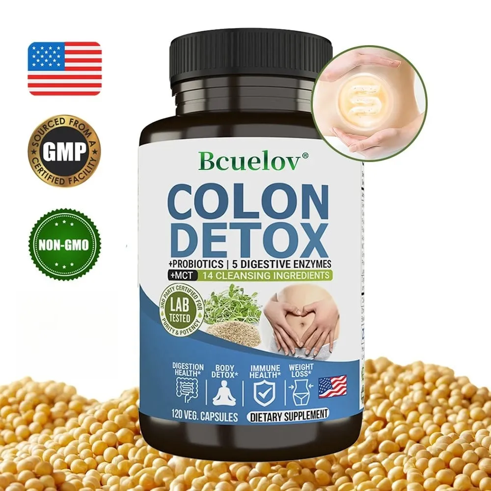 Complément détox pour le nettoyage du côlon – Nettoyage de l'intestin et probiotiques – Digestion naturelle, constipation et soulagement de l'intestin, santé intestinale — image 1